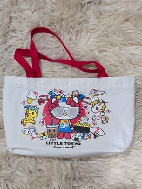 Hello Kitty White Canvas Tokidoki Tote Bag Little Tokyo